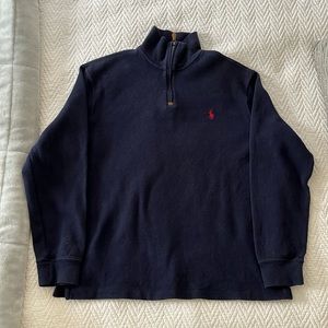 Polo by Ralph Lauren blue quarter zip sweater size large